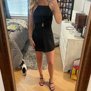 Black shiny romper